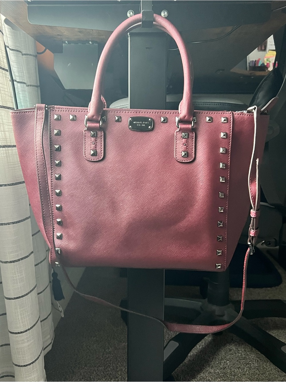 Michael Kors studded large crossbody purse